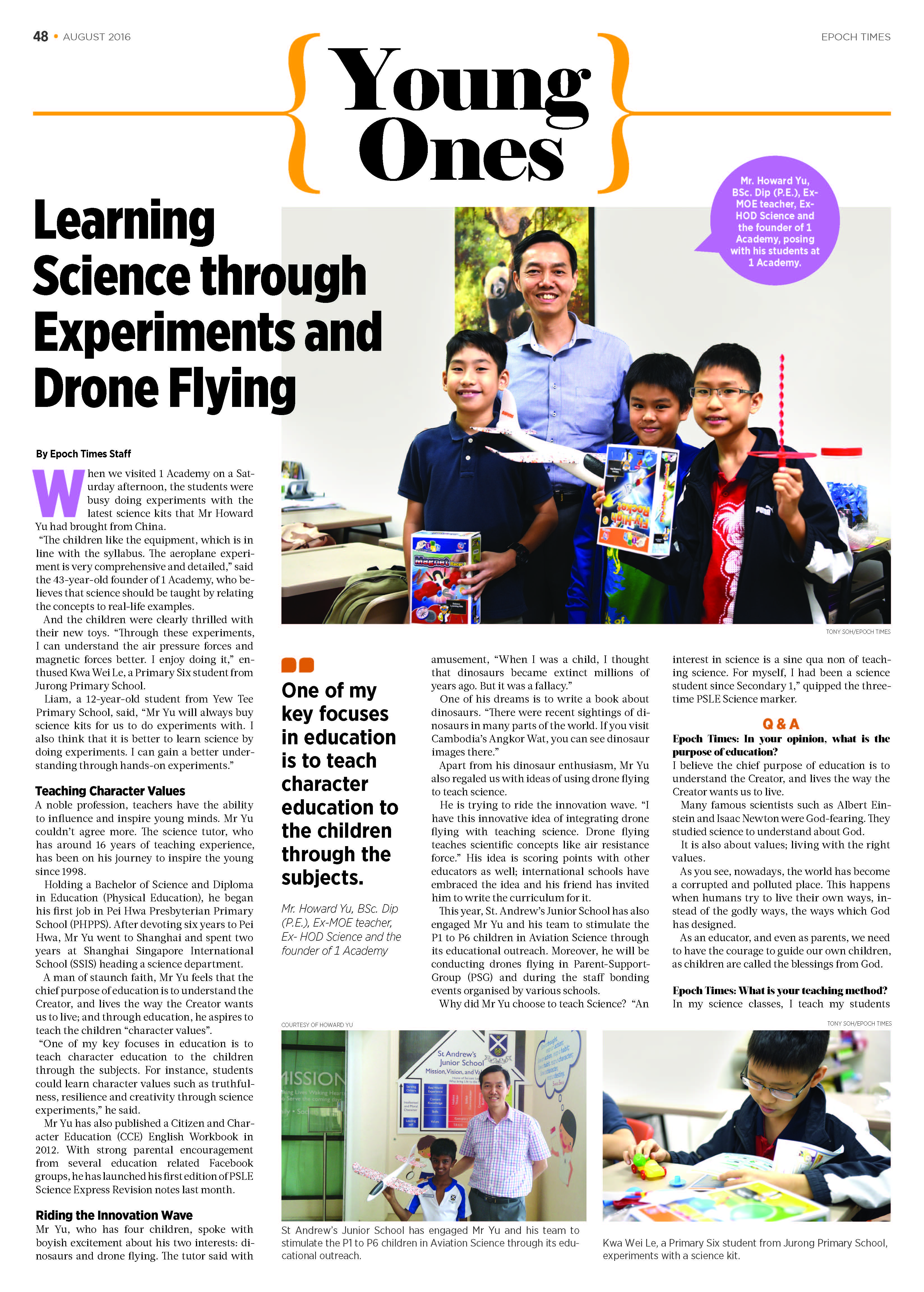 Exclusive Interview by EPOCH Times Aug 2016