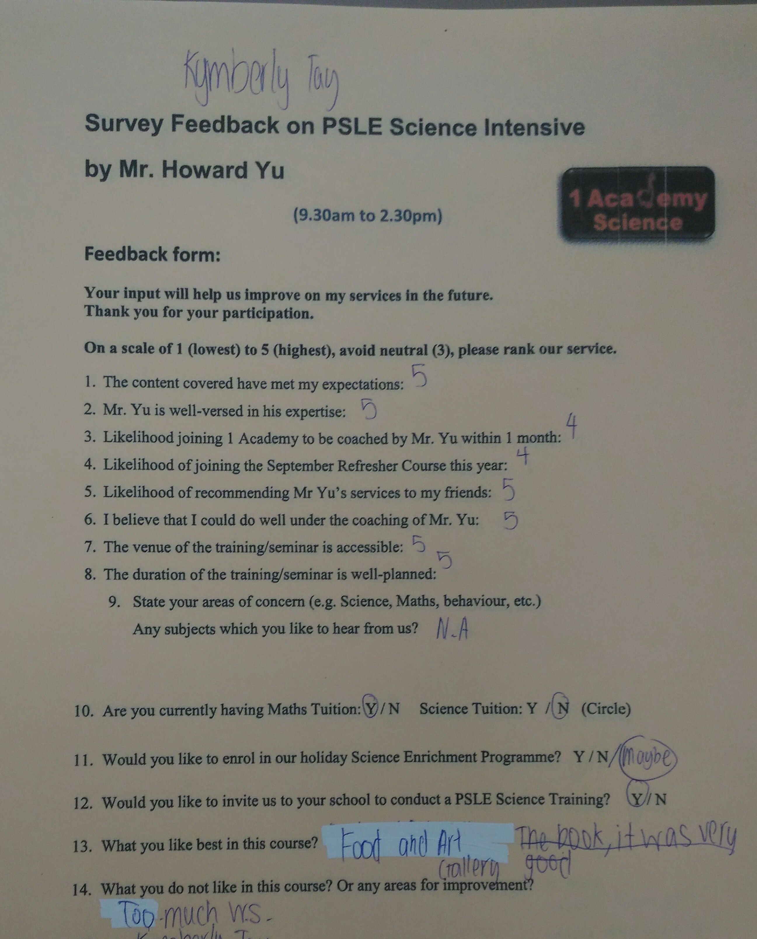 Kimberly Tay’s Testimonial